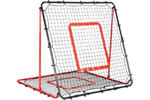 BaseGoal Filet de Rebond Football, Ajustable Angle Réglables Rebondisseur de Football Pliable avec Filet Double Couche, Convient pour Entraînement et Plus Varié Enfants et Adolescents