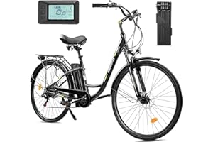 ‎EBOOCICLE eboocicle E-Bike Elektrofahrrad Pedelec, 26/28 Zoll E-Citybike 36V 13Ah Lithium-Akku Bis zu 100KM,250W Motor Shimano 7-Gang Trekkingrad für Damen Herren