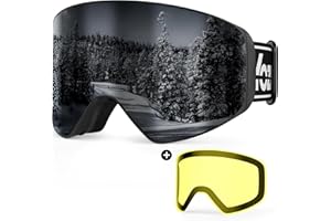 YOZISS Maschera da Sci uomo donna,OTG Maschera da Snowboard, Protezione UV400 Occhiali da Sci Snowboard, Occhiali da Motocross per ciclismo Equitazione Arrampicata Sci