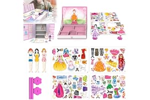 DEYROS Magnetic Princess Dress Up Paper Doll, 2024 Magnetic Dress Up Baby, Magnetic Princess Dress Up Baby Paper Dolls for Girls, Magnetic Dress Up Dolls (B)