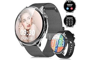 Tisoutec Smartwatch Damen Herren,Fitnessuhr Tracker mit Telefonfunktion 1.39" AMOLED-Display,Uhren Fitness Tracker IP67 Wasserdicht/Blutsauerstoff/Pulsmesser/Sportuhr Aktivitätstracker für Android/iOS