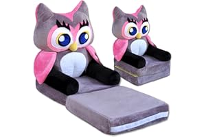 ‎NEED SLEEP Need Sleep Kindersessel Kindercouch Kindersofa - Kinderliege | Kindermöbel Mini Sofa klein Sessel mit Schlaffunktion Spielsofa kleine Couch Klappsofa Bodensofa Kinderzimmer Möbel (Eule Frieda)