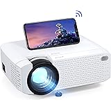 Crosstour Proyector Wi-Fi, Mini Proyector Portátil para Smartphone, Cine en Casa Inalámbrico Soporte Full HD, Pantalla Grande