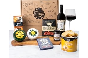 THE CHEESE WEDGE CO. Luxury Cheese and Wine Gift Set | With Crackers, Crisps, Chocolate, Chutney and Snackingham