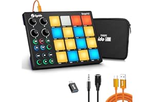 Synido Beat Maker Machine for Music Production, TempoPAD Portable USB MIDI Pad Controller for Beginners with Durable Carrying Bag, 16 Backlit Beat Pad, 4 Assignable