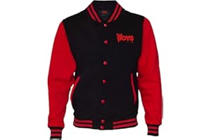 Popgear Kurtka Varsity Mężczyźni The Boys Supes Graffiti Herren Varsity Jacket Rot Schwarz