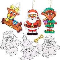 Baker Ross AX571 Décorations De Fenêtre À Thème De La Nativité À Colorier - Paquet De 12, Décoration À Suspendre Unisexe, Parfait Pour Les Projets D'Art Et D'Artisanat De Noël Pour Enfants