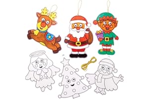 Baker Ross Personnages de Noël à Effet vitrail avec Yeux Qui bougent (Paquet de 8) - Loisirs créatifs festifs pour Enfants