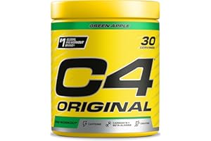 CELLUCOR C4 Original - Suplemento en polvo para preentrenamiento - Manzana verde | Bebida energética para antes de entrenar | 150 mg de cafeína + beta alanina + monohidrato de creatina | 30 raciones