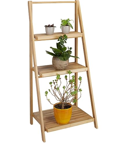 Relaxdays Escalera De Plantas De Metal 3 Pisos: Estante Para Exterior E Interior, Resistente A La Intemperie, 69x70x60 Cm, Negro