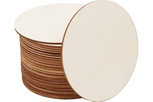Belle Vous Discos de Madera Sin Acabado (Pack de 25) – 10 cm con 2 mm de Grosor - Madera Rodajas Natural en Blanco Circulo Madera para Manualidades, Posavasos, Adornos del Hogar