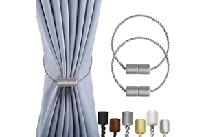 OCIOLI 2 Juegos de Correas de Cortinas magnéticas Correas de Cortinas Correas de Cortinas al Aire Libre Correas de Cortinas Modernas Correas de Cortinas de Cuerda (Gris, 2)
