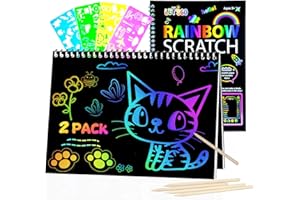 OSLINE kratzbilder für Kinder ab 3 4 8, Spielzeug Geschenke ab 3 4 5 6 7 8 9 10 Jahre Mädchen Junge, Kratzbuch Hochzeit Kinder Beschäftigung Scratch Art Book Kritzel Kratzel Buch DIY Kit