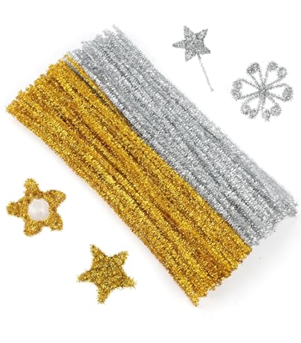 100 Scovolini Colorati Con Glitter | Per Lavoretti DIY | Lunghezza 30 Cm | Decorazioni Natalizie E Creative - Foto 8