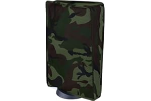 PlayVital Staubhülle für ps5,Staubschutze Hülle Spritzwasserdichte Tasche,Schutzhülle Abdeckung Case für PS5 Konsole Digital Edition&Regular Edition(Grün Camouflage)