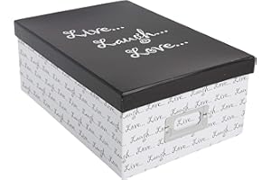 Pioneer Photo Albums B-1BW Boîte de Rangement pour Photos Live, Laugh, Love