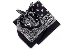 Keystone Peak KP Bandana svart - 100 % bomull och naturliga fibrer - svart halsduk utan polyester - överlägsen kvalitet - mju