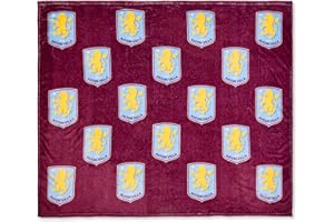 THE GIFT SCHOLARS Aston Villa FC Fleece Blanket - 150 x 125 cm - Official Merchandise For the Premier League Football Club