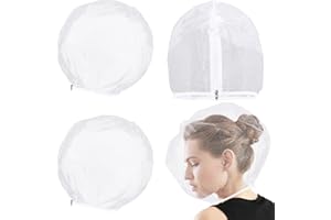 XINJODUZ Xindojuz 3 PCS Makeup Protector Hood for Face, Reusable Chiffon Cosmetic Face Cover Mask Washable Zipper Closure Clothing Protector for Women Girls Wedding Prom Costume Party Travel