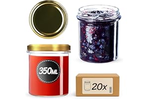 KADAX 20st 350ml Einmachgläser mit Schraubdeckel fi82 mm, Vorratsgläser für Pilze, Konfitüren, Honig, Marmeladengläser mit Deckel, Luftdichte Gläschen zum Verschenken, Schraubgläser