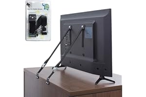 MARYAN The Baby Lodge TV and Furniture Anti Tip Straps - Safety Furniture Wall Anchors for Baby Proofing Flat Screen TV Dresser Bookcase Cabinets and More - All Metal No Plastic Parts (2 Pack Black)