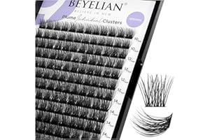 BEYELIAN Sztuczne rzęsy kępki, 144 szt. D Curl kępki przedłużanie rzęs DIY sztuczne rzęsy do użytku domowego 10-16 mm (Style719)
