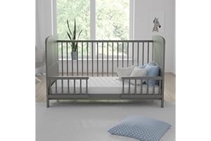 Love For Sleep MADDOX Cot Bed 140x70 cm – Adjustable Base, Converts to Toddler Bed & Sofa Bed – Wooden Barriers Included – Baby Crib from Birth to 6 Years (Grey, Cot Bed)