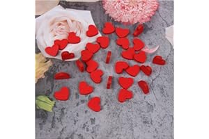 KARCUSINY TUKEVA 100 Stück Liebes-Holzperlen Holzschmuck Herz-Schmuck Herz-Halskette Holzperlen Zum Basteln, Fädeln und Bemalen Valentinstag-Holzperlen Herz-Abstandsperlen Herz-Abstandshalter Lose (Rot)
