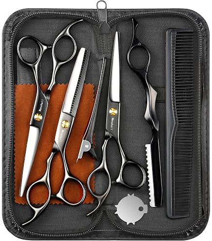 Jiesenyu Haustier-Friseurscheren Set – 4-teilig, Japan 440C Stahl, Für Präzise Schnitte