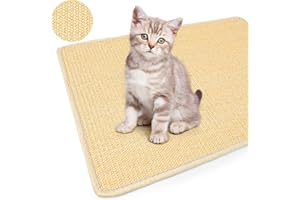 O'woda Tappetino Tiragraffi pAer Gatti 60X40cm, Tappeto Tiragraffi per Gatti in Sisal Naturale, Tappeto Tiragraffi Gatto Antiscivolo per Protegge Tappeti e Divani, Tappetini Antigraffio per Gatti