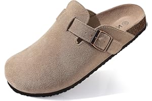 Comwarm Unisex Clogs Wildleder für Frauen aus Leder rutschfest Pantoletten mit Premium Fußbett…