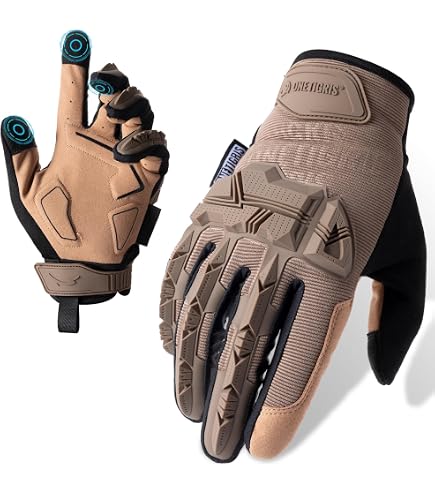 Gants Militaires Homme Doigts Complets - Antidérapants, Réglables, Pour Airsoft, Chasse, Moto, Multisports - 10