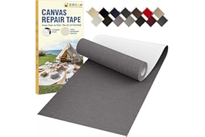 XROAM Tissu Autocollant Reparation, 8 x 160 cm Tissu Imperméable Autocollant, Extérieur Tissus Reparation Autocollant pour Canapés, Bateau, Tentes, Chaises, Longues, Bâche, Auvents, Parasol Gris Cendré