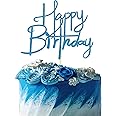 Sotpot 1PC Happy Birthday Cake Topper Blue Glitter Birthday Cake Decoration for Anniversary Theme Party Cake Decorations Supplies