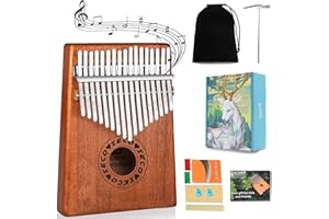 IECO 17 Schlüssel Kalimba Instrument Tragbares Daumenklavier für Kinder Erwachsene Mahagoni Marimba mit Songbook