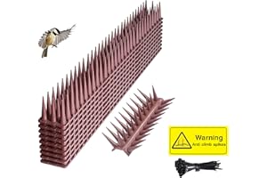 Wivico Upgraded Bird Spikes for Pigeons 169In（16.93In x 10pcs） Anti Cat Spikes For Fence Tops Anti Climb Spikes Seagull Deterrent Fence Spikes For Cats Anti Pigeon Spikes/Brown