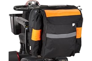 Ducksback Mobilitätsroller-Tasche, Krücken-/Gehstockhalter, Einkaufen und Aufbewahren, fluoreszierend (schwarz, L)