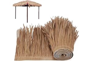 HEMORE Techo de Paja 39x20in Rollo de Hierba Mexicana vívida Techo Artificial de Paja aislada antiflaming cortable dobla Flexible para Barra de cabaña palapa, Techo de Paja Artificial, Techo de Paja