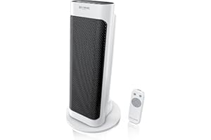 Brandson - Heizlüfter mit Fernbedienung - Preisträger 2025 - energiesparend leise - mit Thermostat Oszillation Timer - Weiss