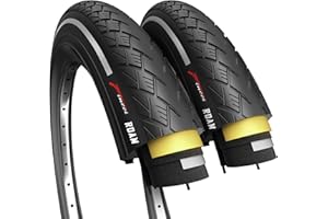 Fincci Durable Bike 700 x 38c Tyres - Pair Foldable 700c Tires with 1mm Nylon Puncture Proof - Urban Tyre with Kevlar 40-622, 30 TPI for City, Electric, Hybrid, Gravel, Road & Touring Bicycles