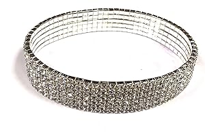 fi9® 3,4,5 Row Stretchy Stretch Diamante Silver Stretchy Anklet Ankle chain (5 ROW)