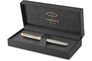 Parker Sonnet Fountain Pen | Stainless Steel with Gold Trim | Medium Nib | Gift Box