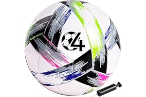 Vastoy Size 4, Size 5 Football for Kids, Training Football & Soccer Ball with Tri-Color Print for Grass Fields, Backyard Games, Includes Hand Pump & Mesh Bag for Outdoor Play