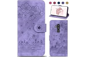 Bxithnr Funda para Huawei Mate 20 Lite, Funda Huawei Mate 20 Lite Libro de Durable Cuero con Móvil Cartera y Magnético, Wallet Flip Caso Cubierta Case Carcasa con Tapa - Púrpura