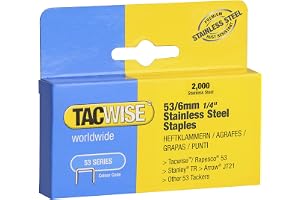 Tacwise 1268 Typ 53/6 mm Fintrådsklammer i Rostfritt Stål, 2000 Pack