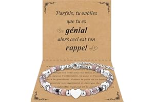 CheersLife Cadeau pour Femme Bracelet Pierres Naturelles Femme Original Cadeau Ado Fille Cadeaux Noel Femme Cadeau Anniversaire Bracelet Cadeau pour Mamie Maman Sœur Amie Future Maman