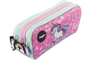 FRINGOO® - Trousse à crayons avec 3 compartiments jolie et amusante - Pour enfant Large Born To Sparkle - 3 Compartments