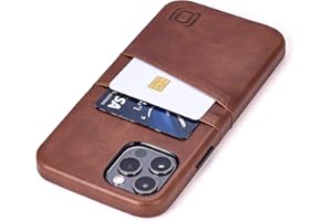 Dockem Exec M2 Funda Cartera para iPhone 12 y iPhone 12 Pro: Funda Tarjetero Slim con Placa de Metal Integrada para Soporte Magnético: Serie M [Marrón]