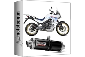 mivv tubo de escape homologado cat-oem oval acero negro compatible con honda xl750 transalp 2023 2024 mototopgun