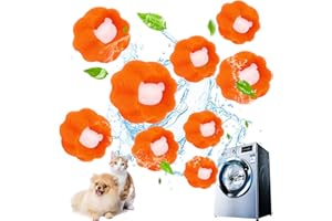 YALISITE Cattura Peli Lavatrice Animali, Acchiappa Peli per Lavatrice, Rimuove peli di animali e lanugine e riduce l'aggrovigliamento degli indumenti.(9 pezzi) (Arancione)